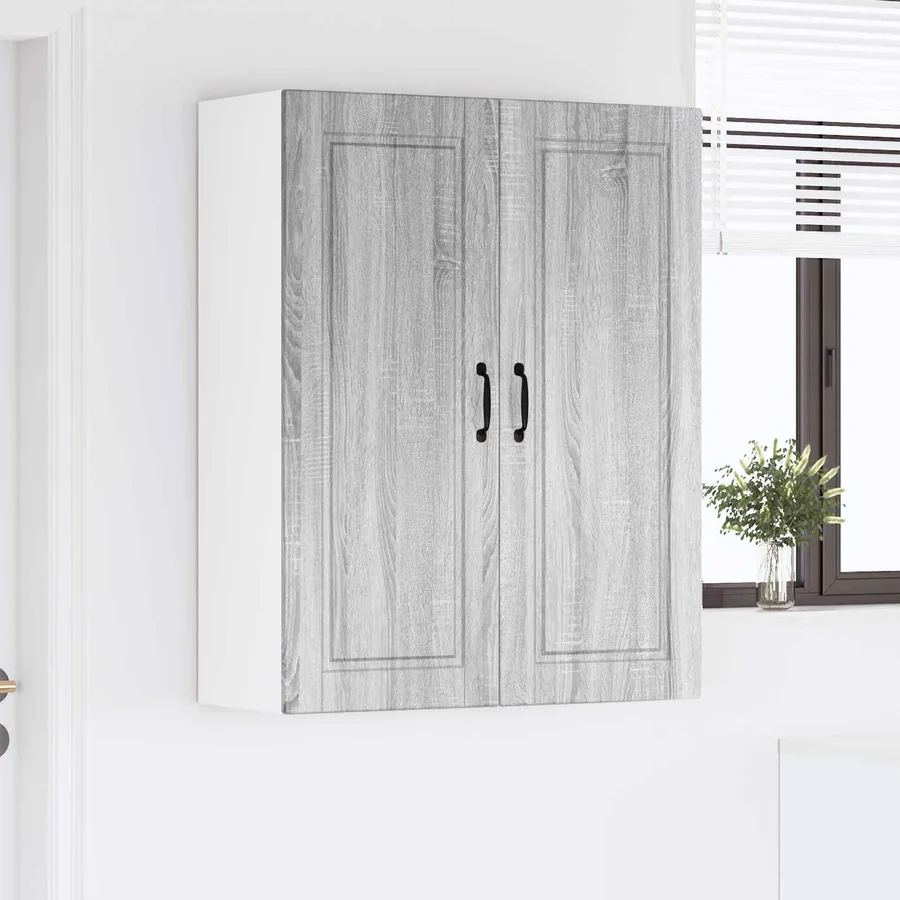 Meuble mural PORTO Gris Sonoma 80 x 31 x 100 cm - 4