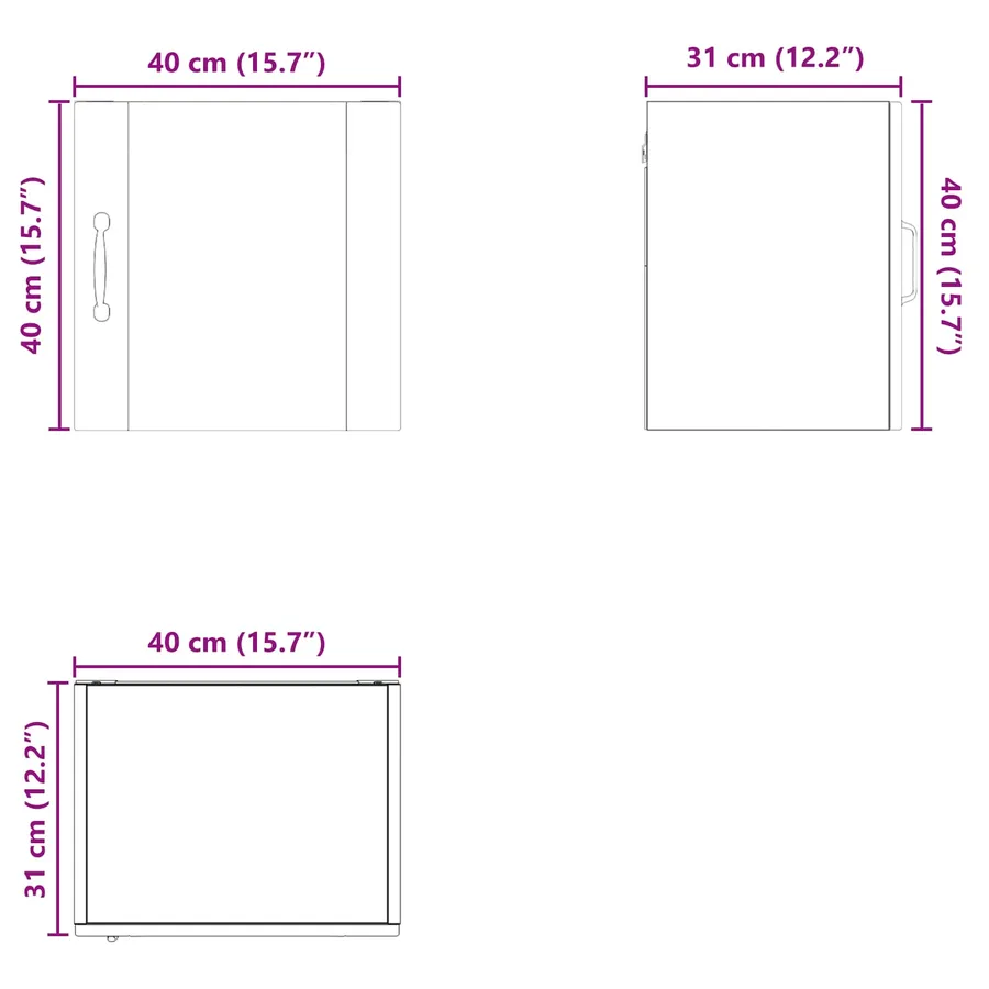Meuble mural PORTO 2 pcs Blanc 40 x 31 x 40 cm - 14