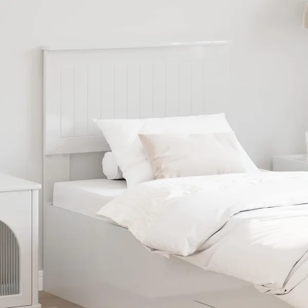 Tête de lit Blanc Brillant Bois d'ingénierie