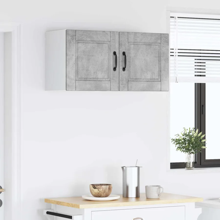 Meuble mural PORTO 2 pcs Gris béton 40 x 31 x 40 cm - 4