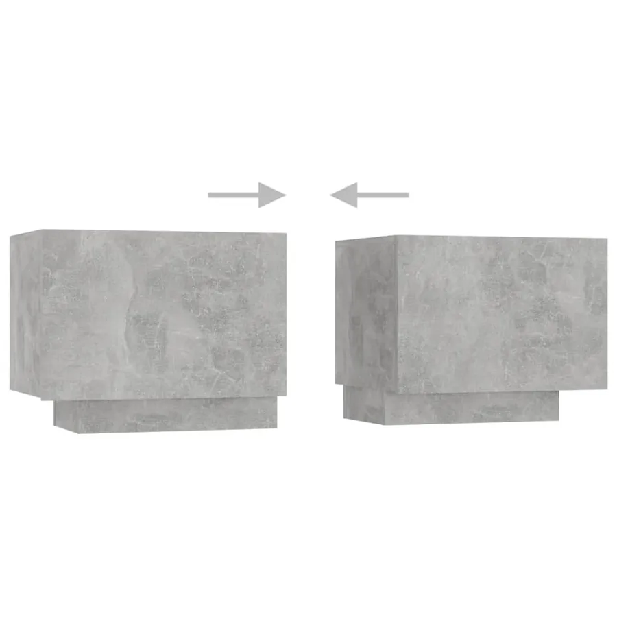 Table de chevet gris béton 100x35x40 cm bois d'ingénierie - 8