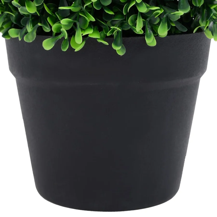 Plantes de buis artificiel 2 pcs avec pots Boule Vert 27 cm - 5