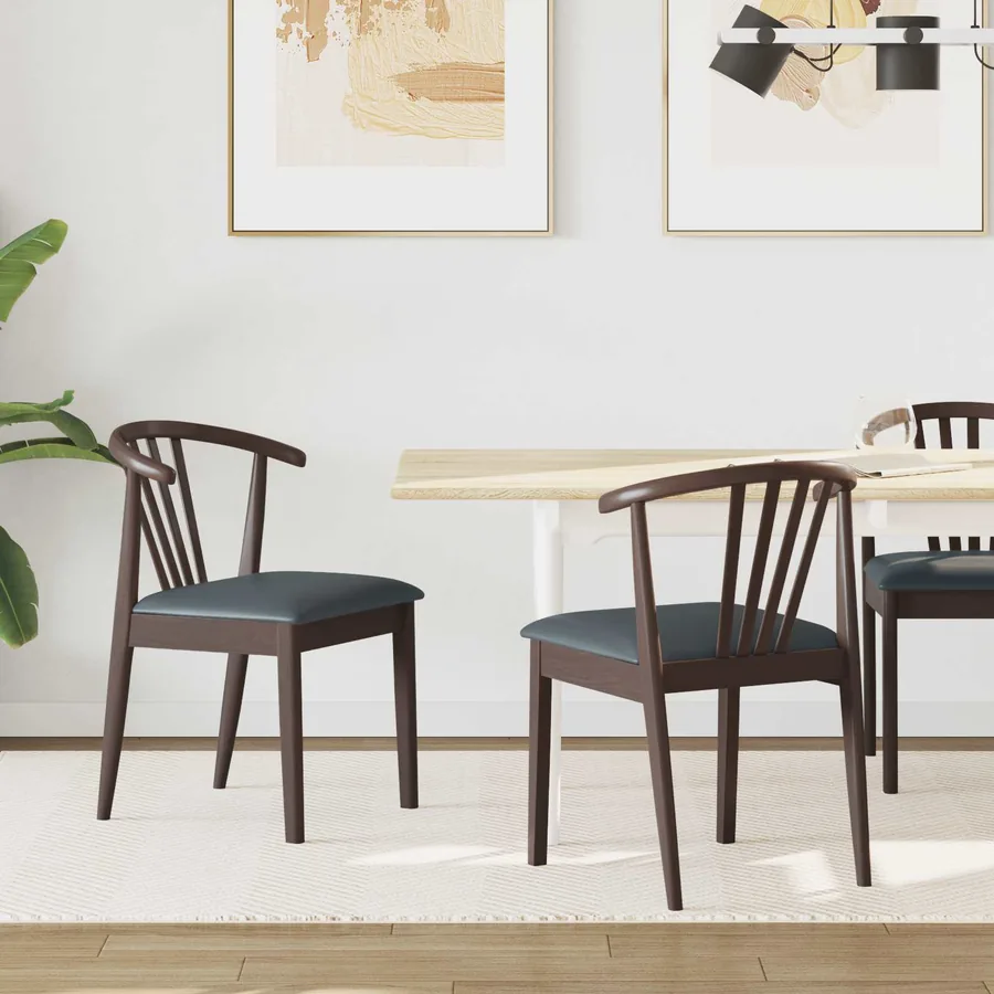 Chaise de salle à manger 2 pcs Marron clair et noir