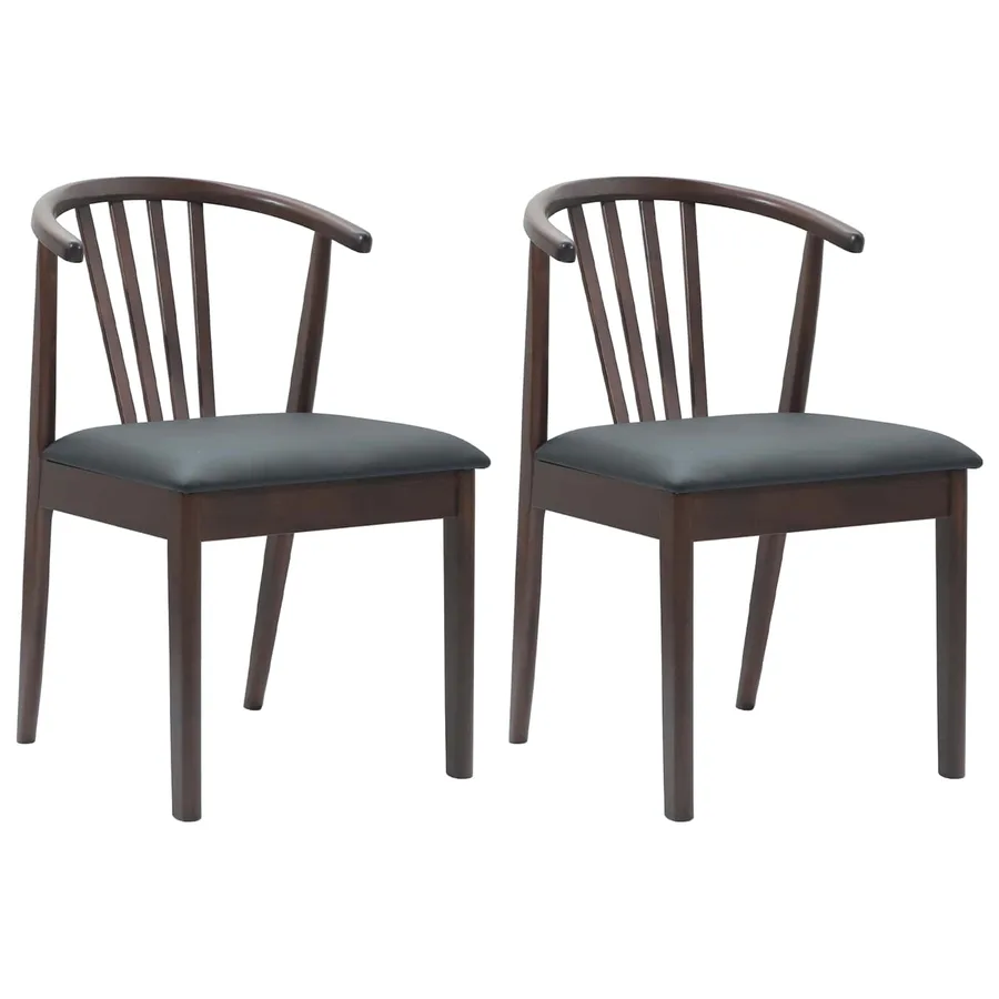 Chaise de salle à manger 2 pcs Marron clair et noir - 2