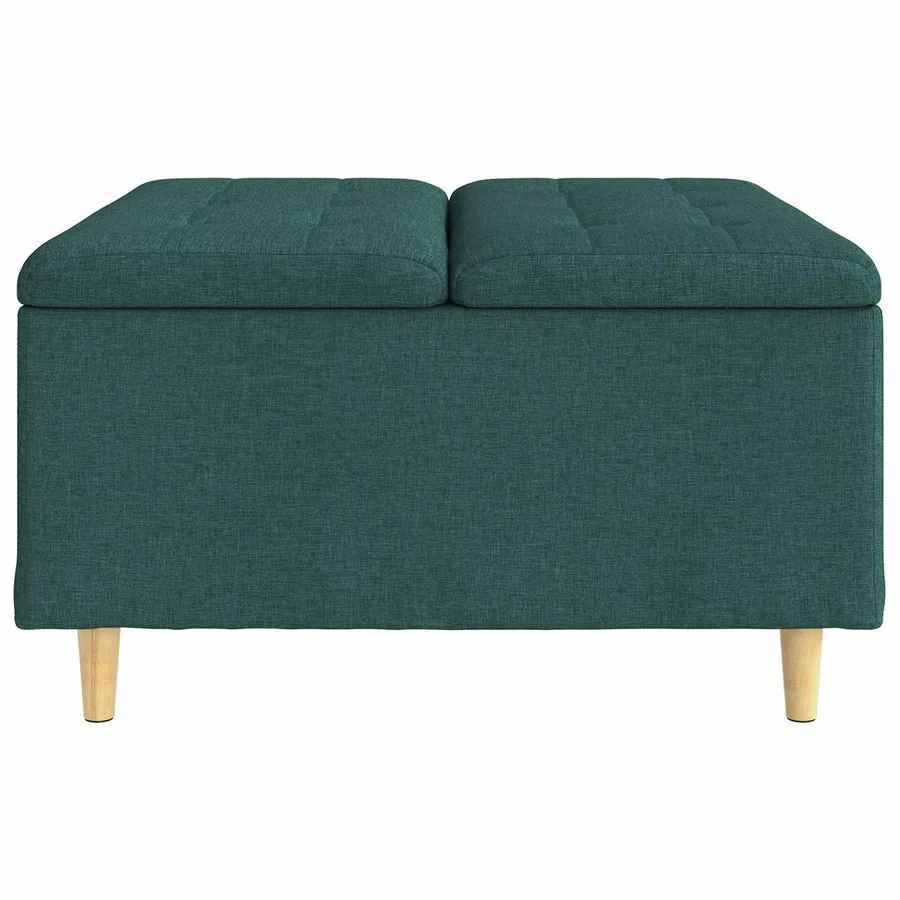 Pouf de rangement avec coussin Vert foncé 80 x 80 x 45 cm tissu - 5