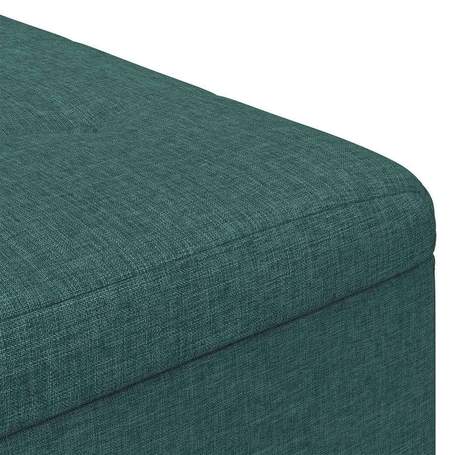 Pouf de rangement avec coussin Vert foncé 80 x 80 x 45 cm tissu - 7