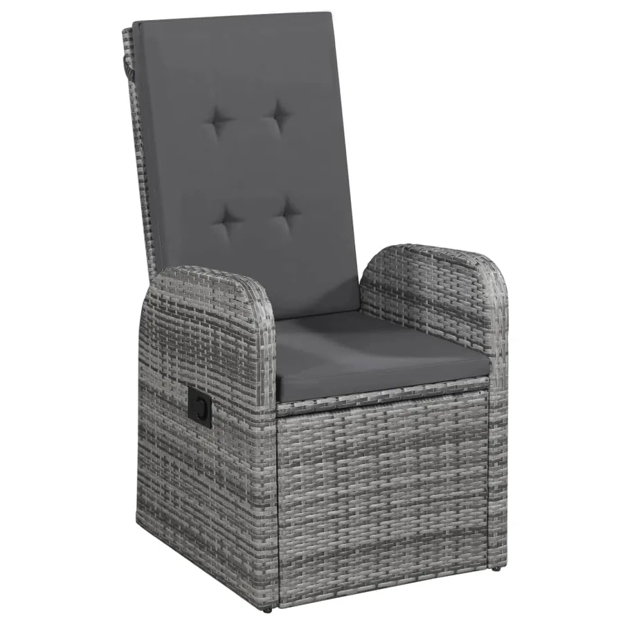 Ensemble à manger de jardin avec coussins 5 pcs Gris - 4