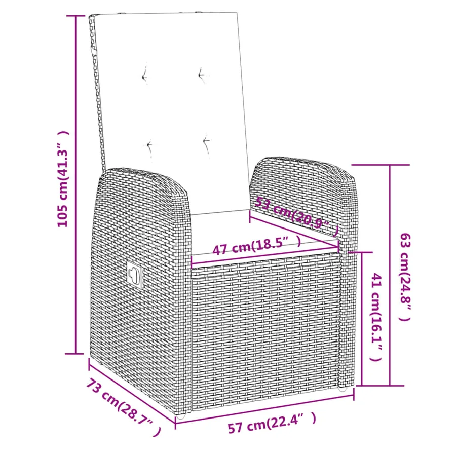 Ensemble à manger de jardin avec coussins 5 pcs Gris - 8