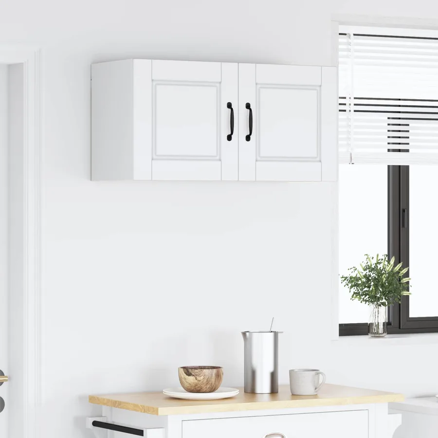 Meuble mural PORTO Blanc 80 x 31 x 40 cm Bois d'ingénierie - 4