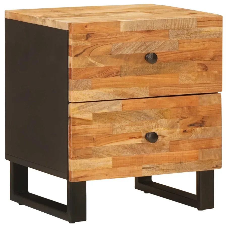Cabinet de chevet avec tiroir 2 pcs Marron 40 x 33 x 46 cm - 2