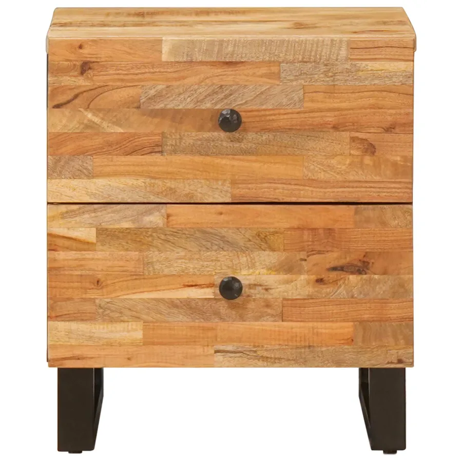 Cabinet de chevet avec tiroir 2 pcs Marron 40 x 33 x 46 cm - 4