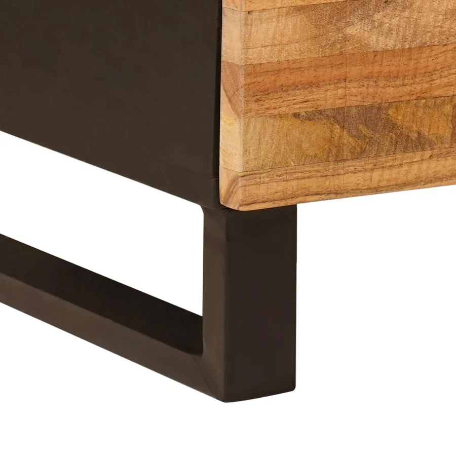Buffet 2 pcs Marron 60 x 33 x 75 cm Bois de mangue massif - 9
