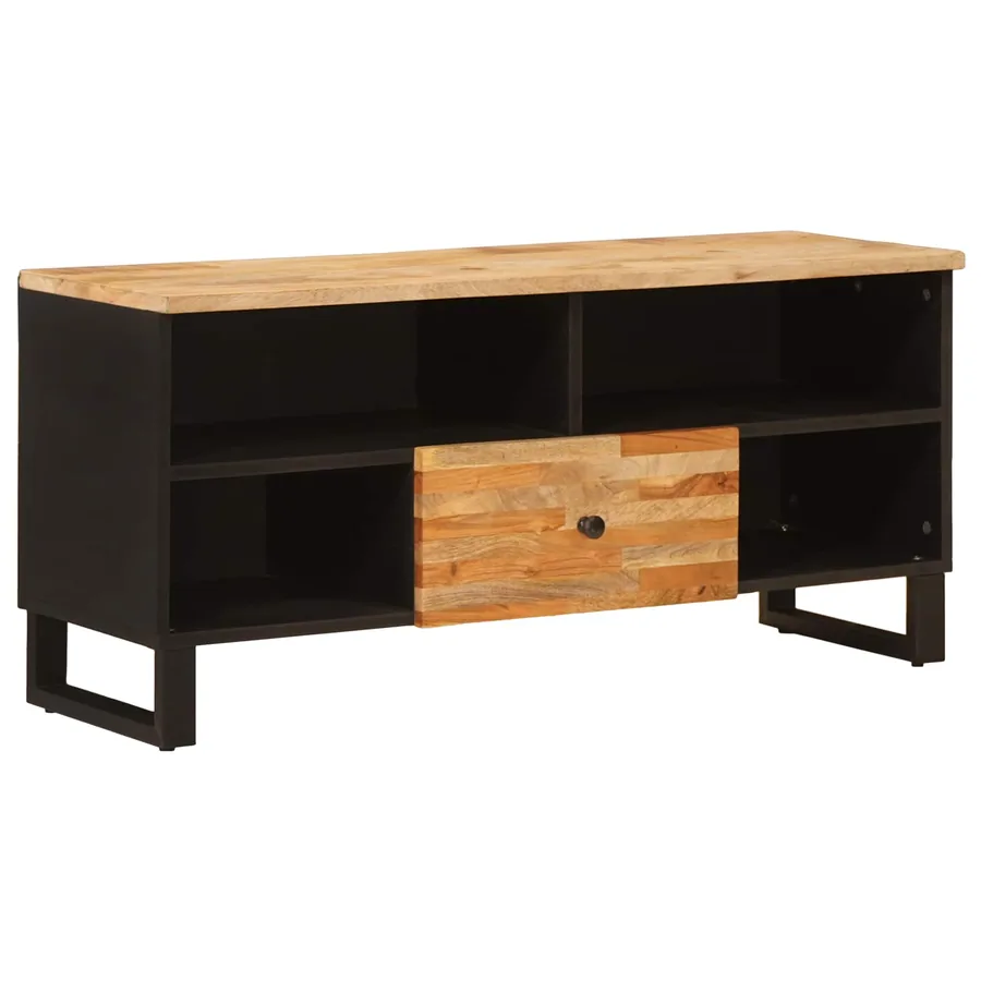Meuble TV Marron 100 x 33 x 46 cm Bois de mangue massif