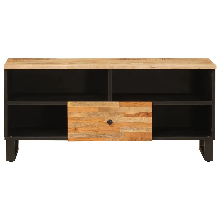 Meuble TV Marron 100 x 33 x 46 cm Bois de mangue massif - 3