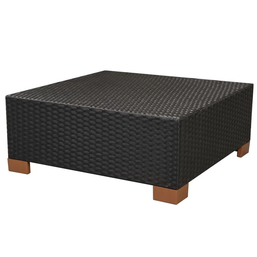 Salon de jardin 6 pcs avec coussins résine tressée noir - 12