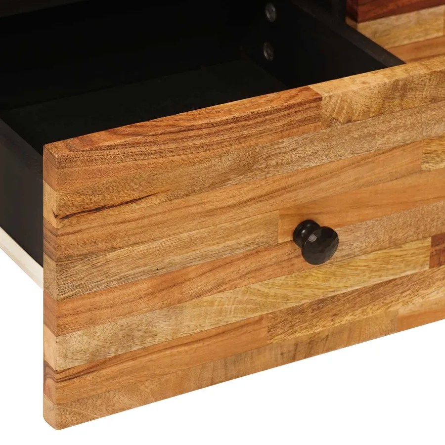 Meuble TV Marron 70 x 33 x 46 cm Bois de mangue massif - 7