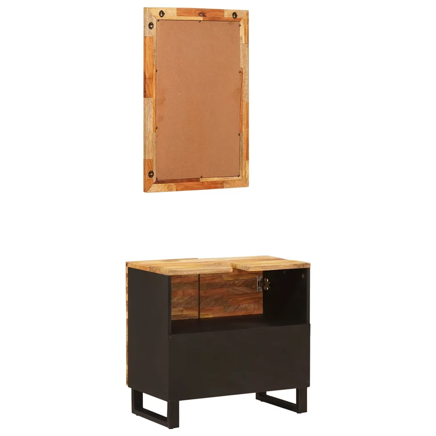 Ensembles de salle de bain 2 pcs Naturel Bois de mangue massif - 6
