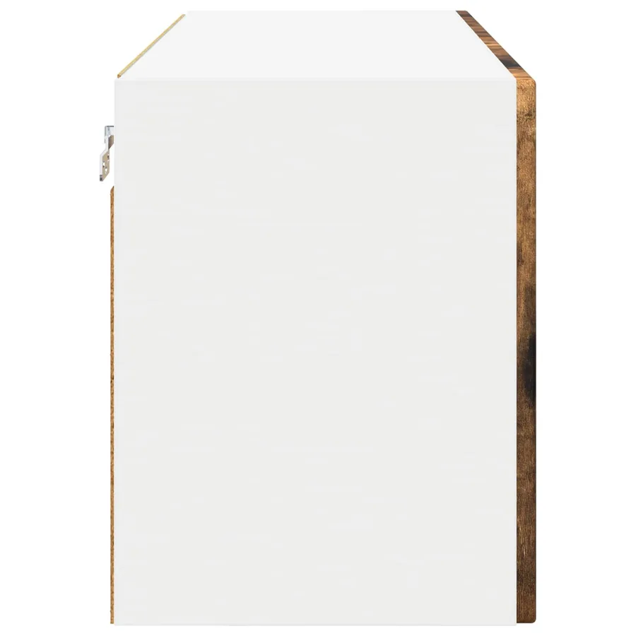 Cabinet en verre mural PORTO Chêne fumé 80 x 31 x 40 cm - 7