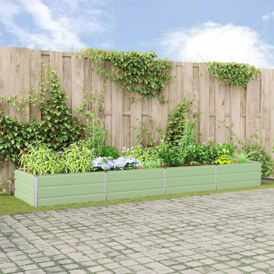 Jardinière Vert pastel 385 x 100 x 45 cm Acier galvanisé