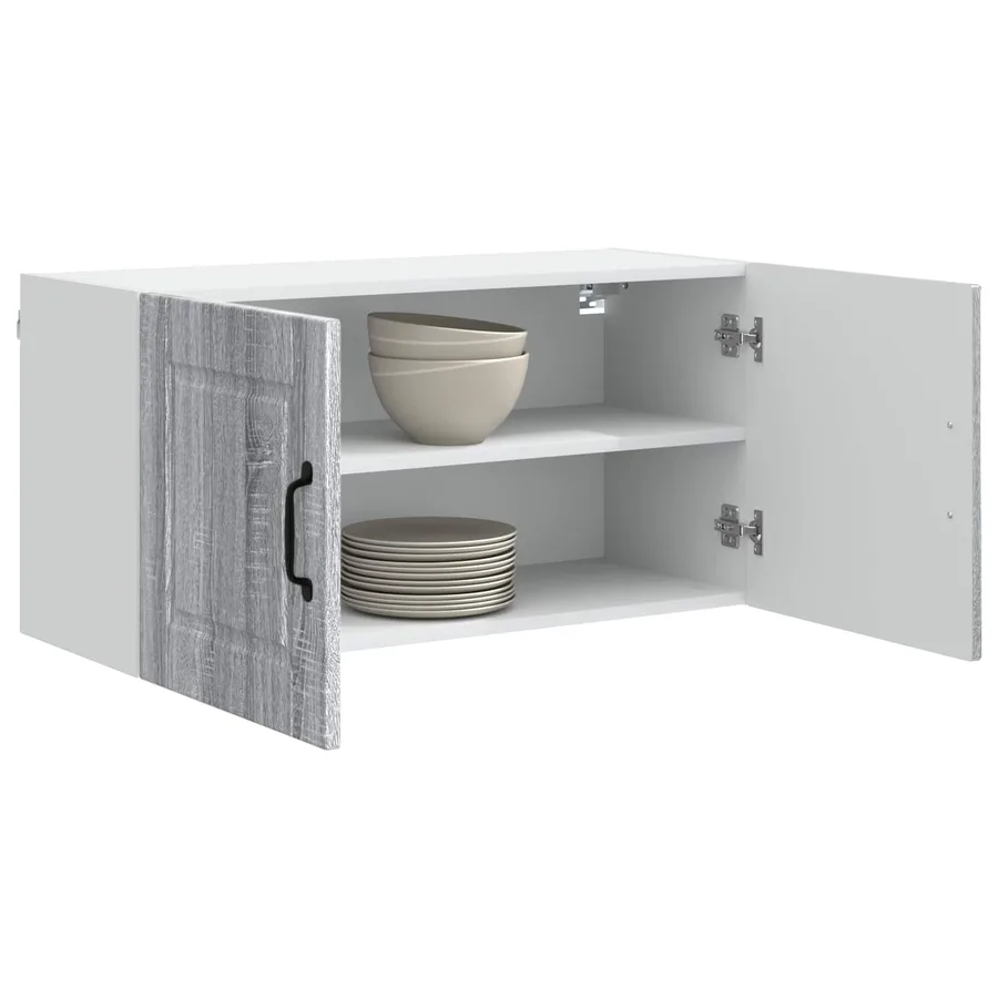 Meuble mural PORTO Gris Sonoma 80 x 31 x 40 cm - 3