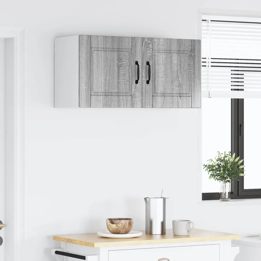 Meuble mural PORTO Gris Sonoma 80 x 31 x 40 cm - 4
