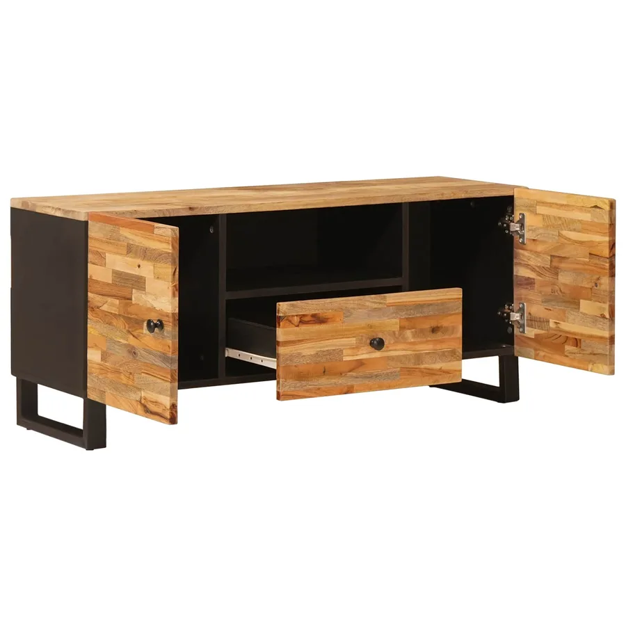 Meuble TV Marron 105 x 33 x 46 cm Bois de mangue massif - 2