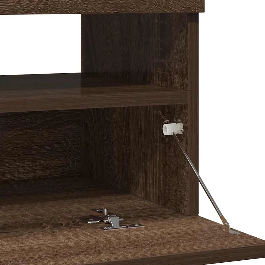 Meuble TV avec lumières LED chêne marron 80x35x40 cm - 11