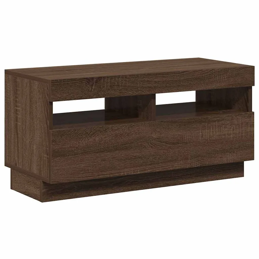 Meuble TV avec lumières LED chêne marron 80x35x40 cm - 6