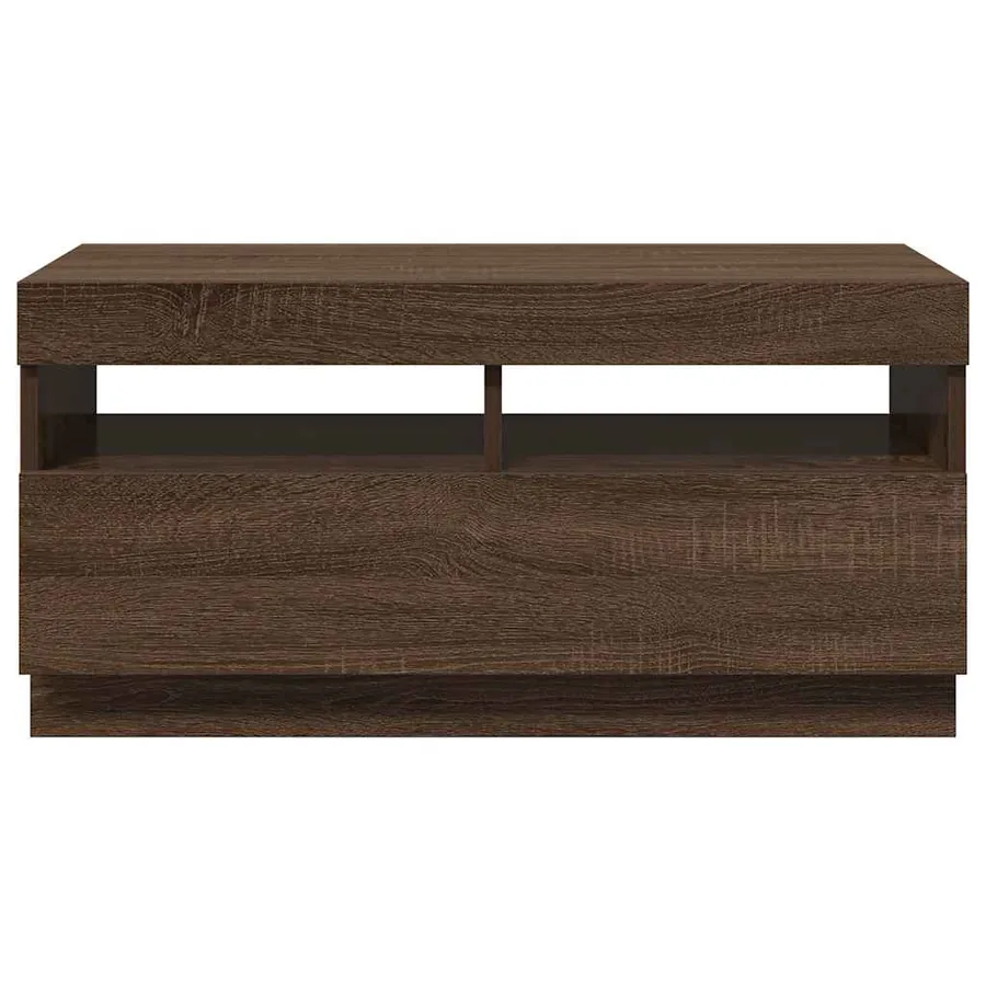 Meuble TV avec lumières LED chêne marron 80x35x40 cm - 7
