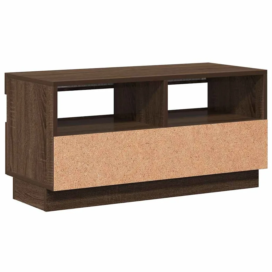Meuble TV avec lumières LED chêne marron 80x35x40 cm - 9