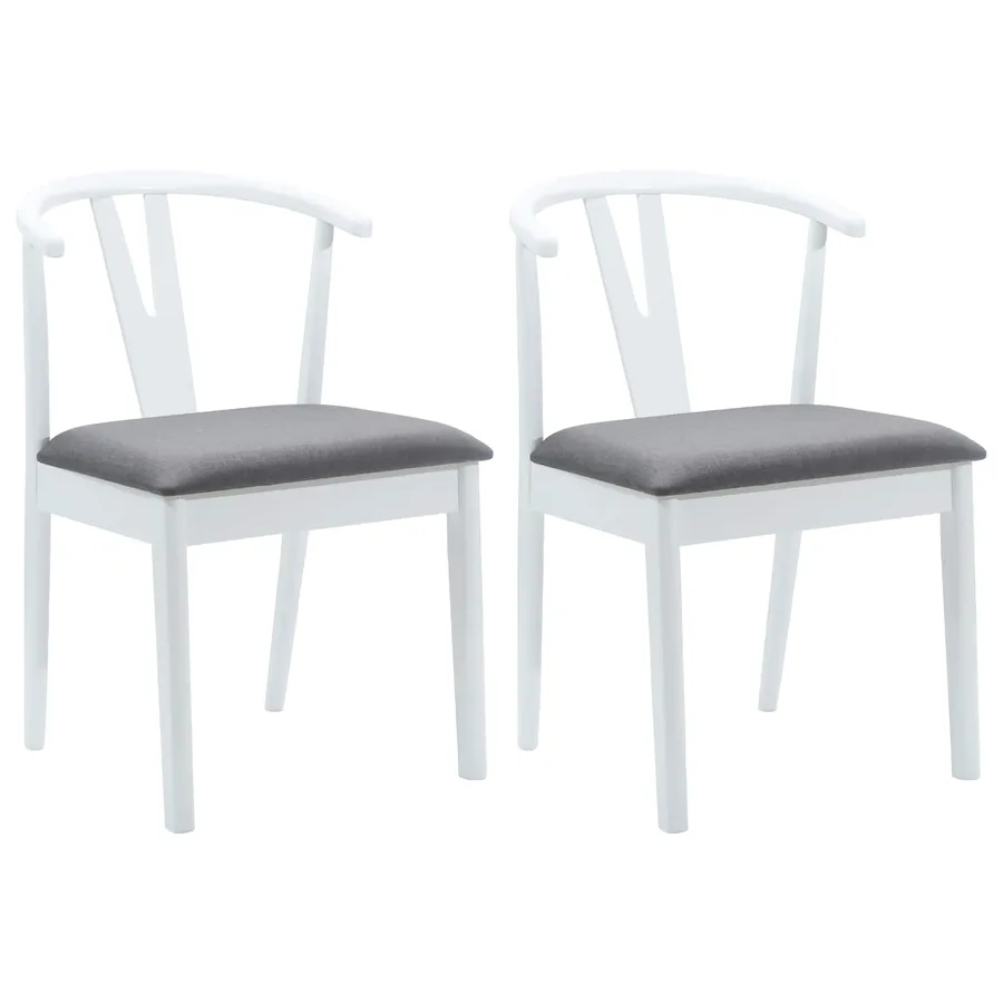 Chaise de salle à manger 2 pcs Blanc et Gris - 2