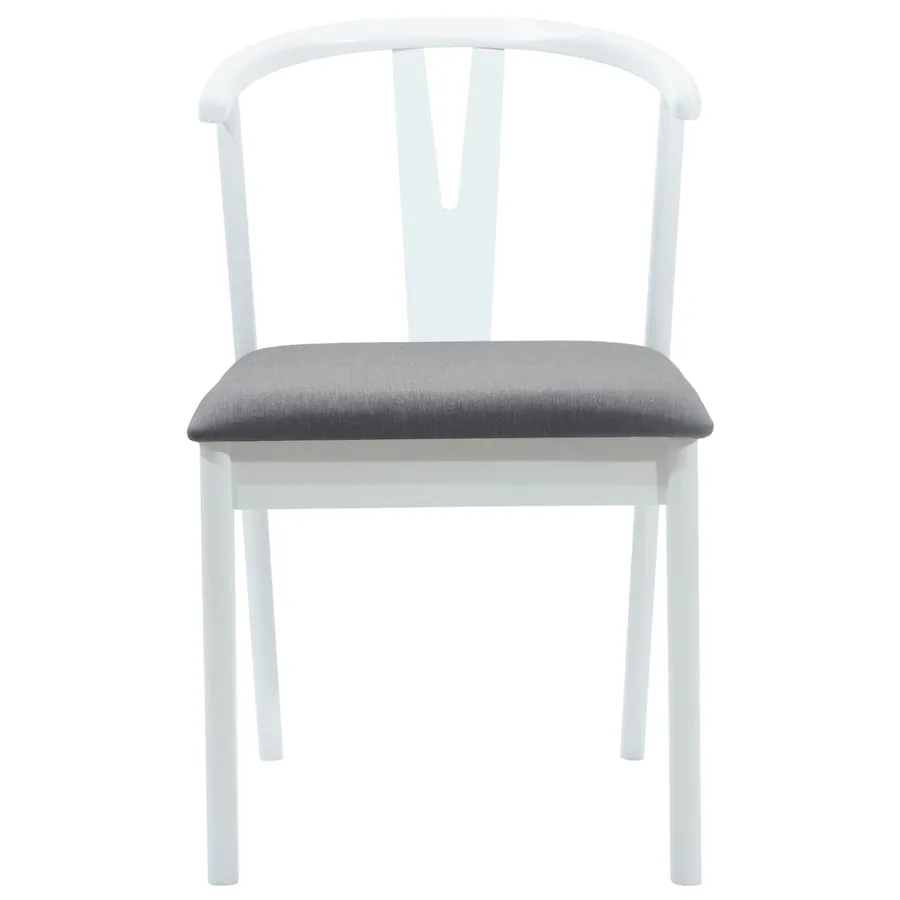 Chaise de salle à manger 2 pcs Blanc et Gris - 5