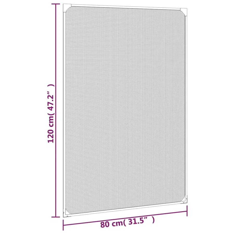 Moustiquaire magnétique pour fenêtres blanc 80x120 cm - 8