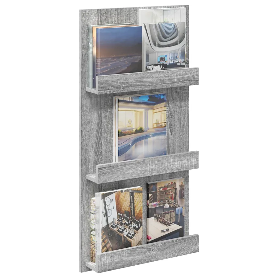 Étagère à magazines avec étagère Gris Sonoma 51 x 11 x 102 cm - 3
