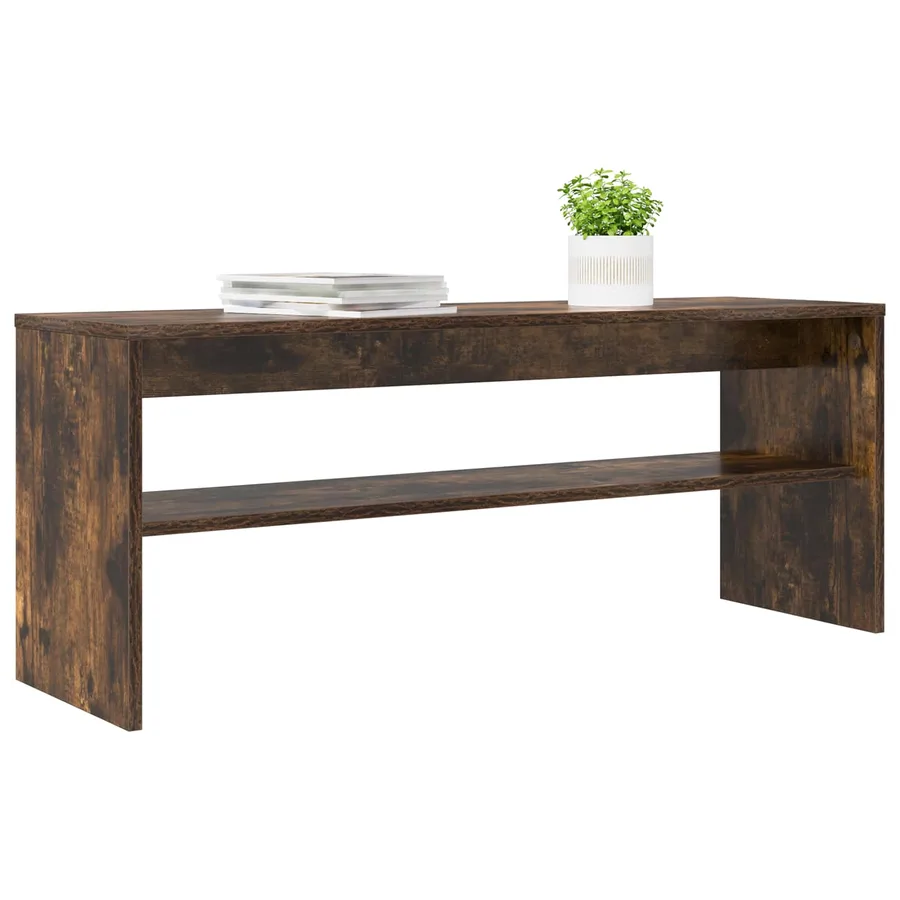 Meuble TV Chêne fumé 100 x 30 x 40 cm Bois d'ingénierie - 3