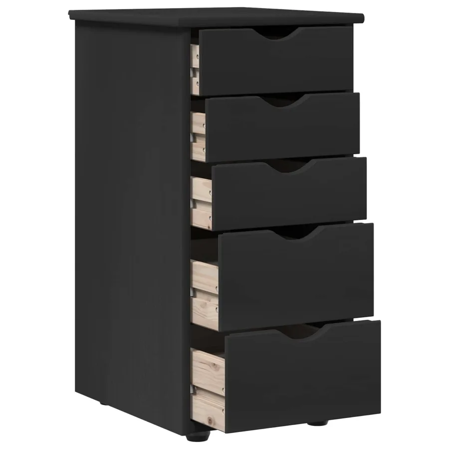 Armoire Noir 34 x 39 x 61,5 cm Bois de Pin Massif - 4
