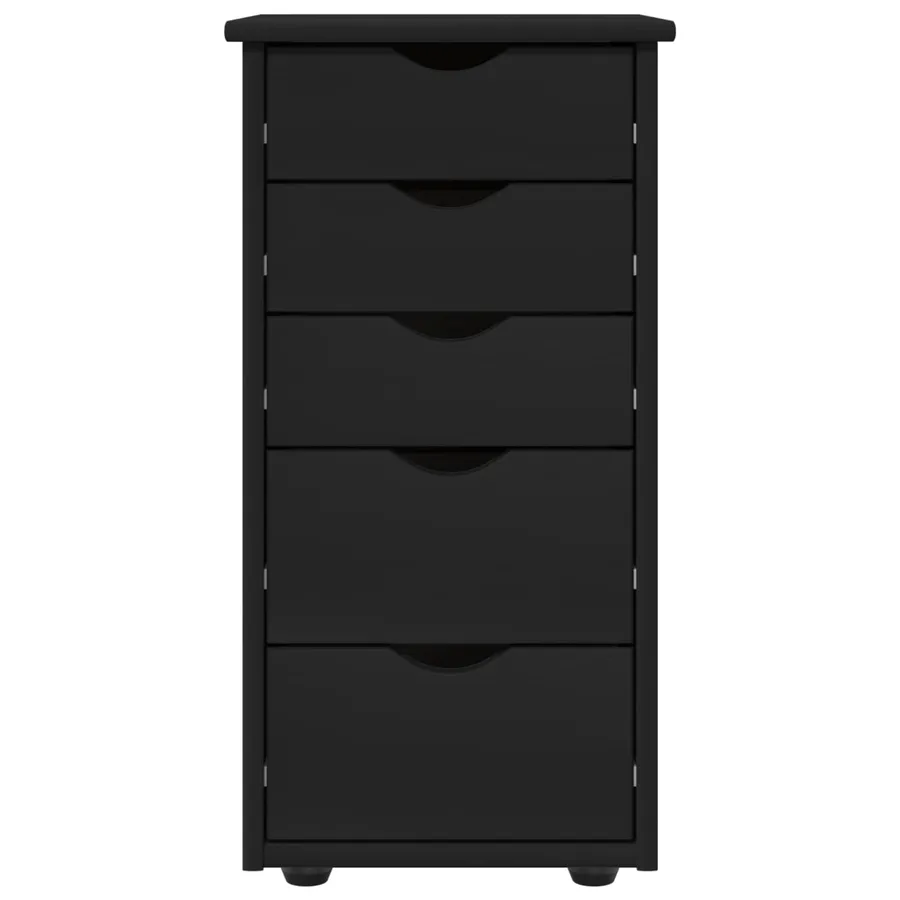 Armoire Noir 34 x 39 x 61,5 cm Bois de Pin Massif - 5