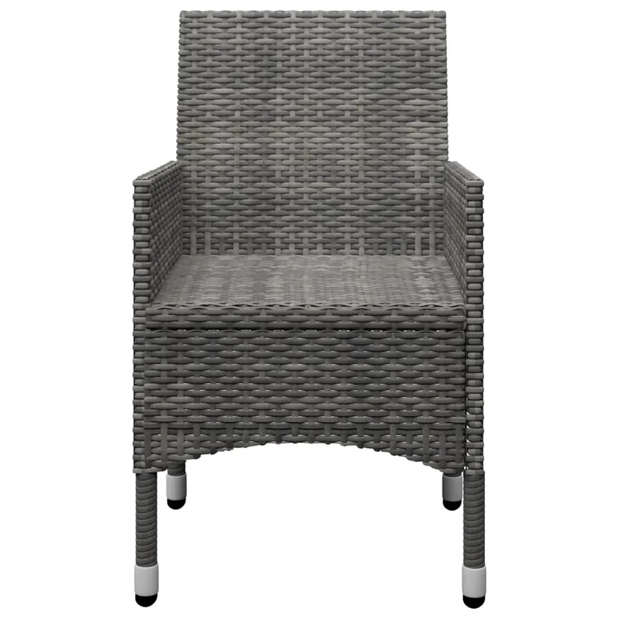 Ensemble à manger de jardin 9 pcs Résine tressée et verre Gris - 10