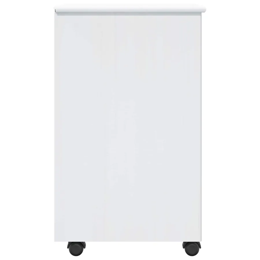Cabinet roulant Blanc 34 x 39 x 65,5 cm Bois de Pin Massif - 6