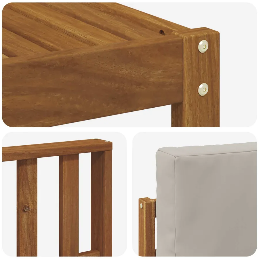 Ensemble de canapés d'extérieur 5 pcs Gris Naturel et Clair - 6