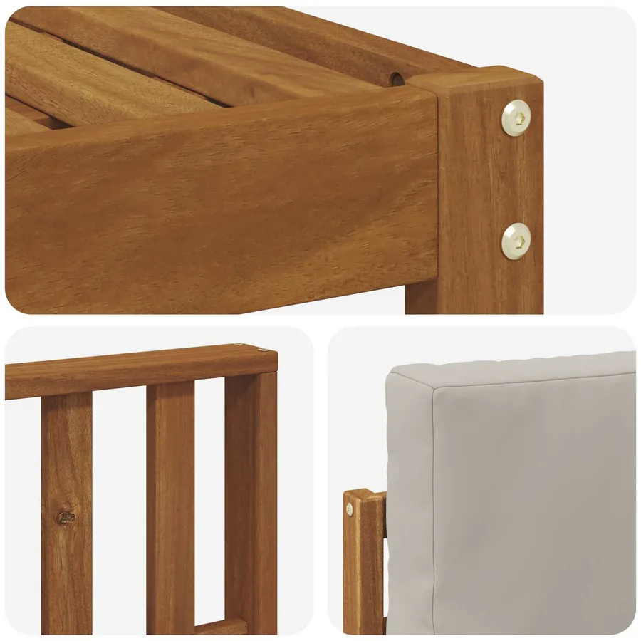 Ensemble de canapés d'extérieur 6 pcs Gris Naturel et Clair - 5