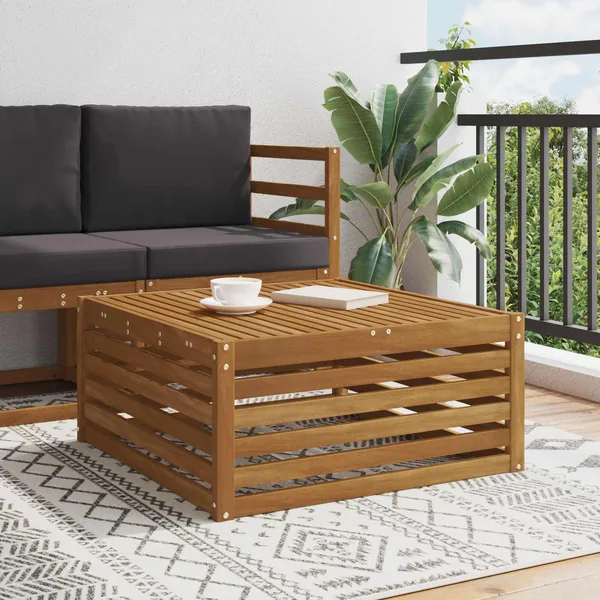 Table de jardin Bois d'Acacia Massif Naturel 79 x 79 x 37 cm
