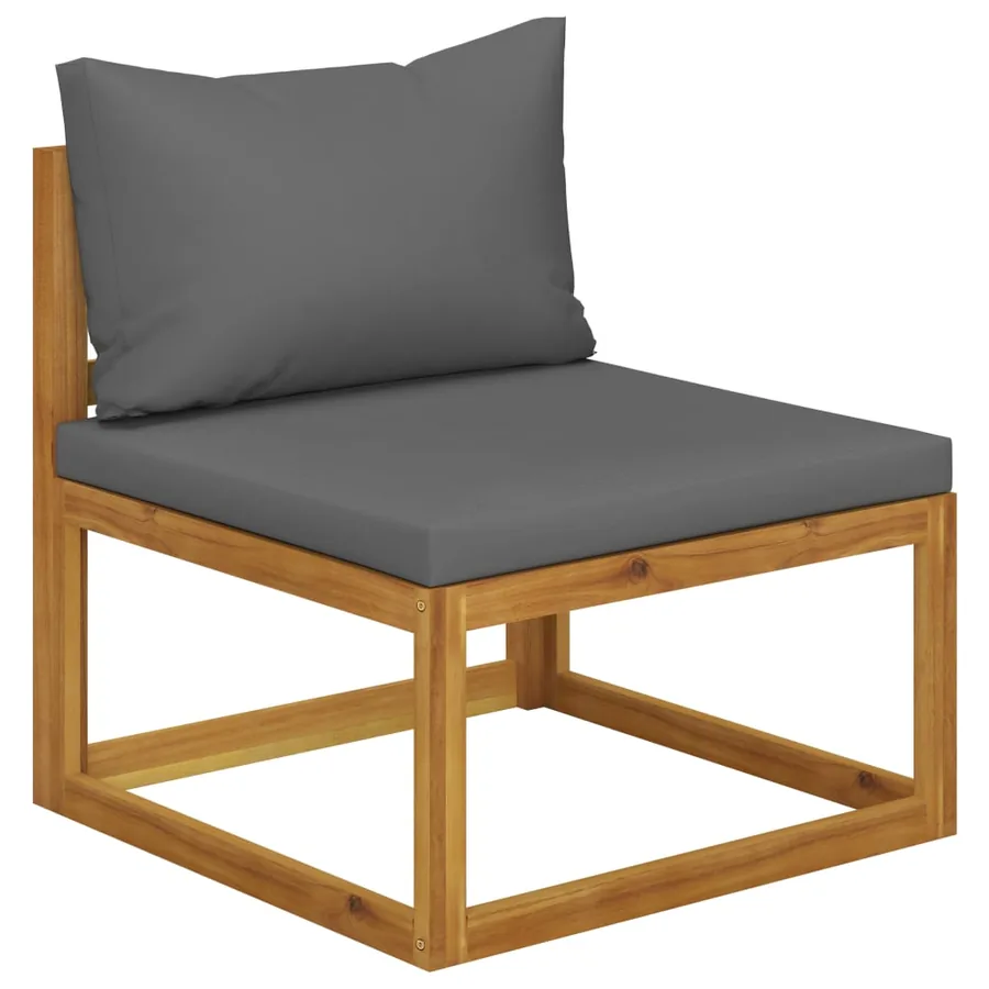 Salon de jardin 4 pcs avec coussin Bois d'acacia solide - 8
