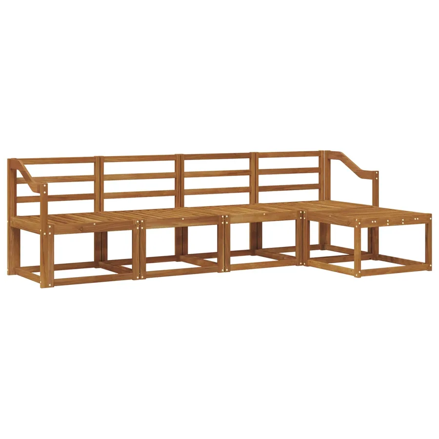 Ensemble de canapés d'extérieur 5 pcs Naturel - 2