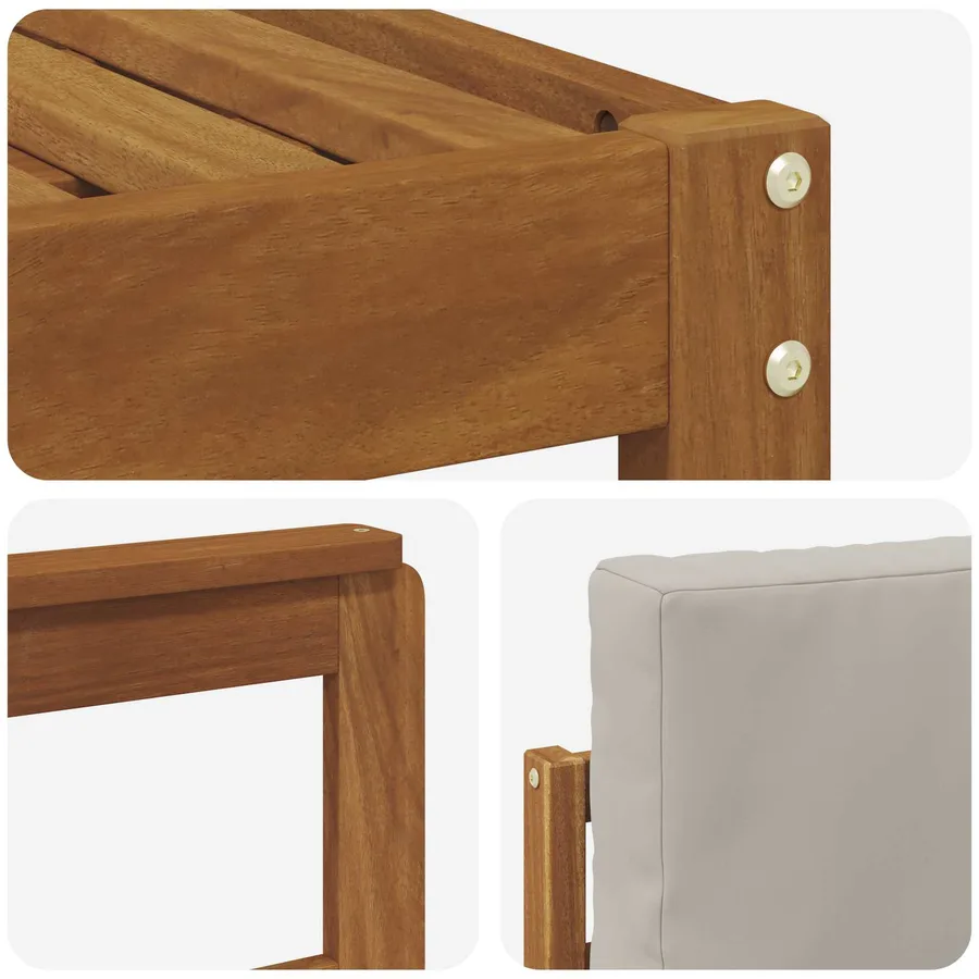 Ensemble de canapés d'extérieur 5 pcs Gris Naturel et Clair - 5