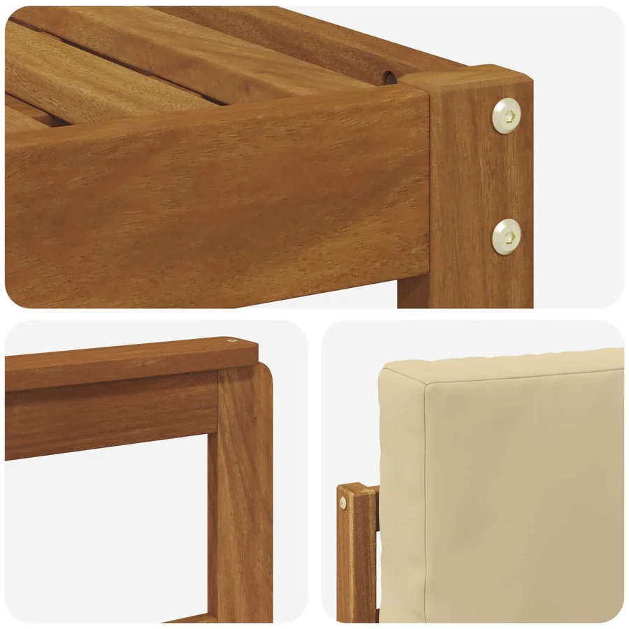 Ensemble de canapés d'extérieur 5 pcs Naturel et Beige - 5
