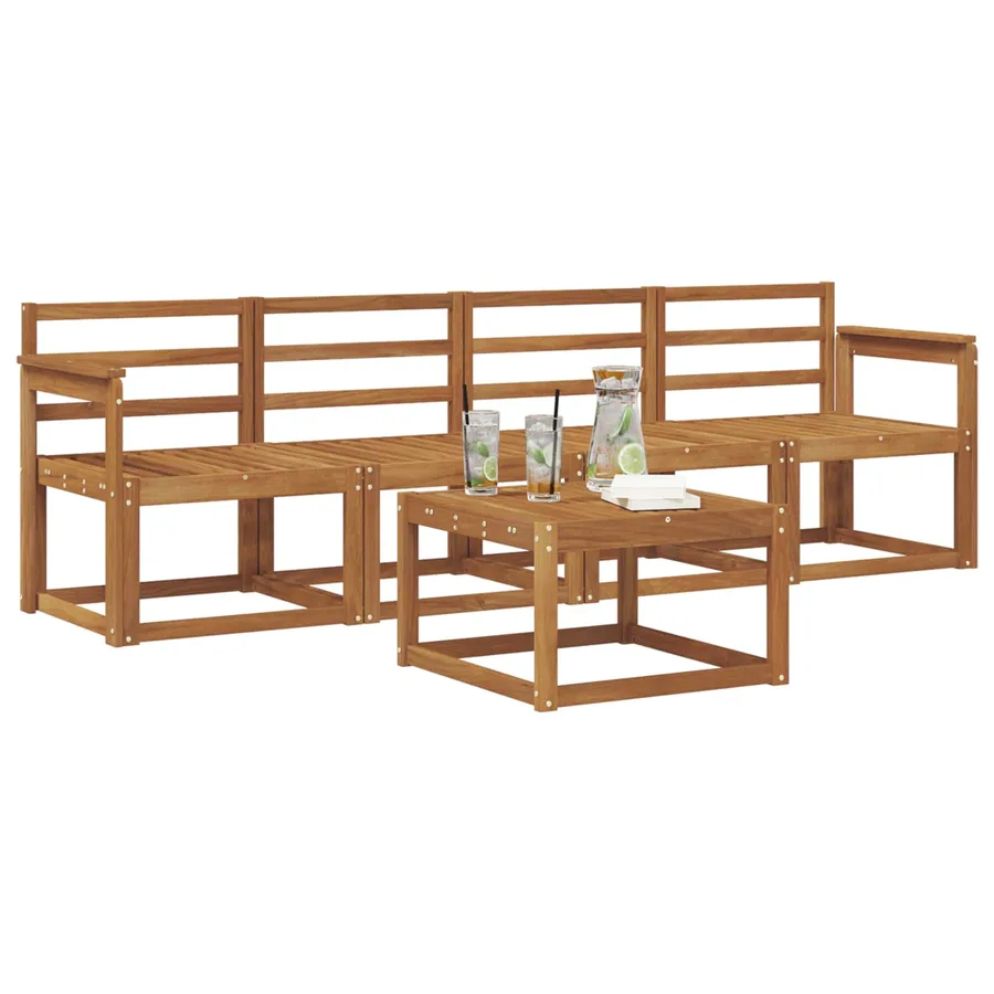 Ensemble de canapés d'extérieur 5 pcs Naturel - 3