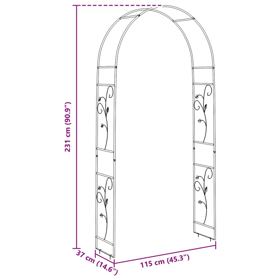 Arche de jardin Floral Vert 115 x 37 x 231 cm - 9