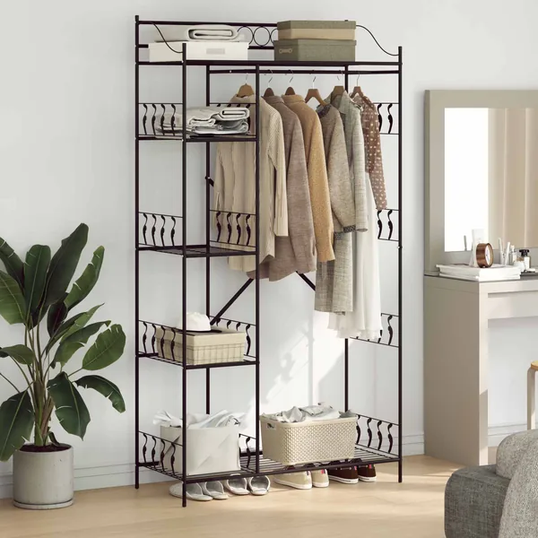 Armoire Ouverte avec étagère Noir 101 x 43 x 188 cm Acier