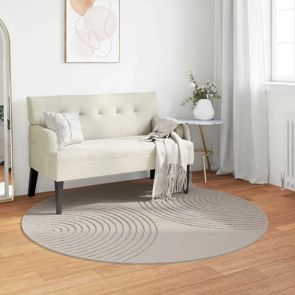 Tapis de surface Rond GALATI Crème Ø 120 CM Polyester